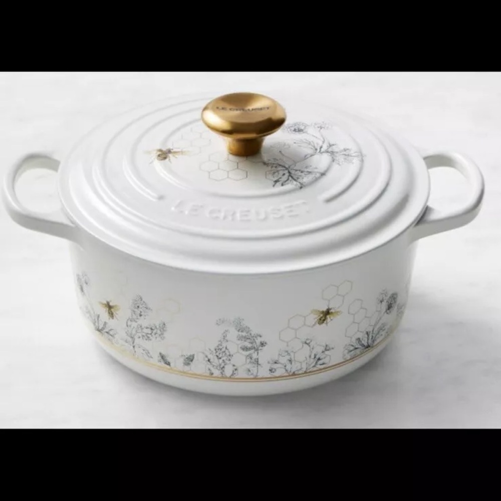 COPY - Le Creuset White and Gold Enameled Cast Iron Cookware